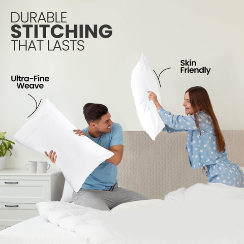Utopia Bedding close detail of 4-inch hem with piping providing a refined look