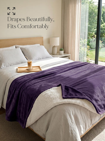 Utopia Bedding close-up of plush Sherpa backing offering visible warmth