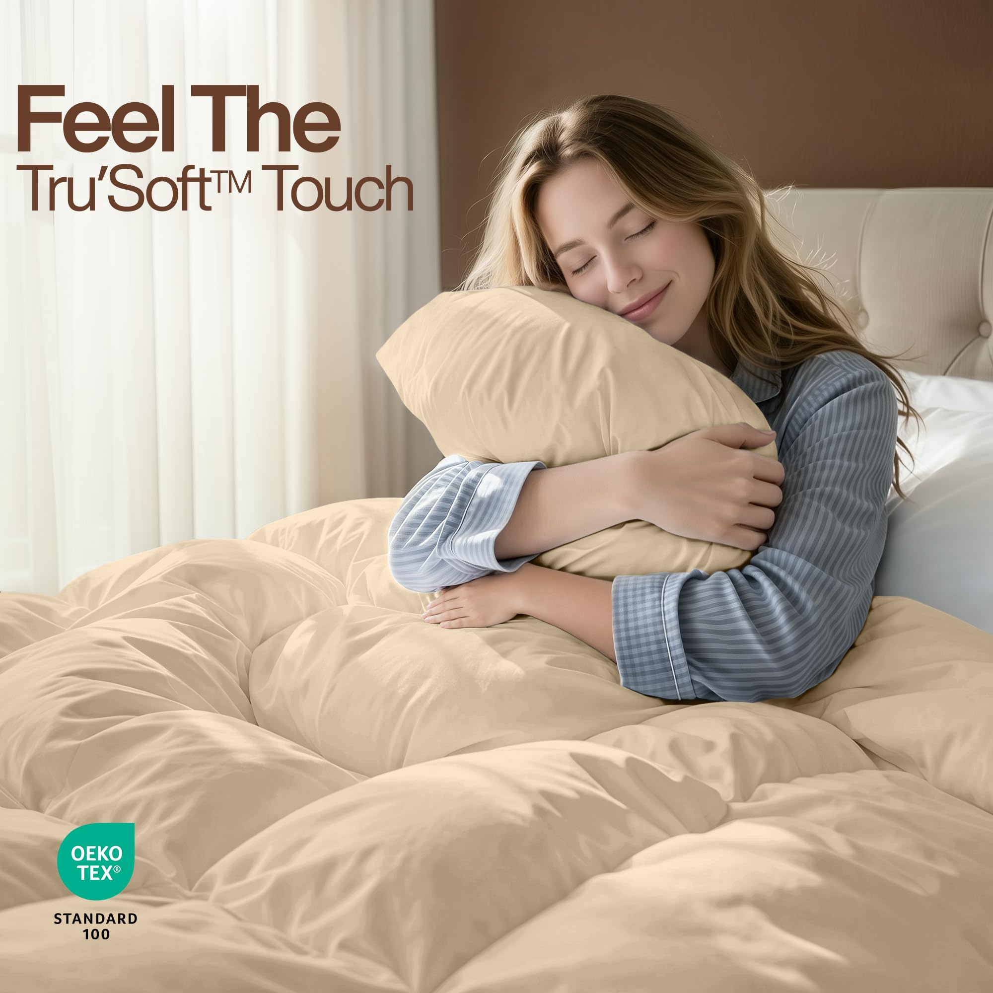 Utopia Bedding side profile showing loft and lightweight down-alternative warmth