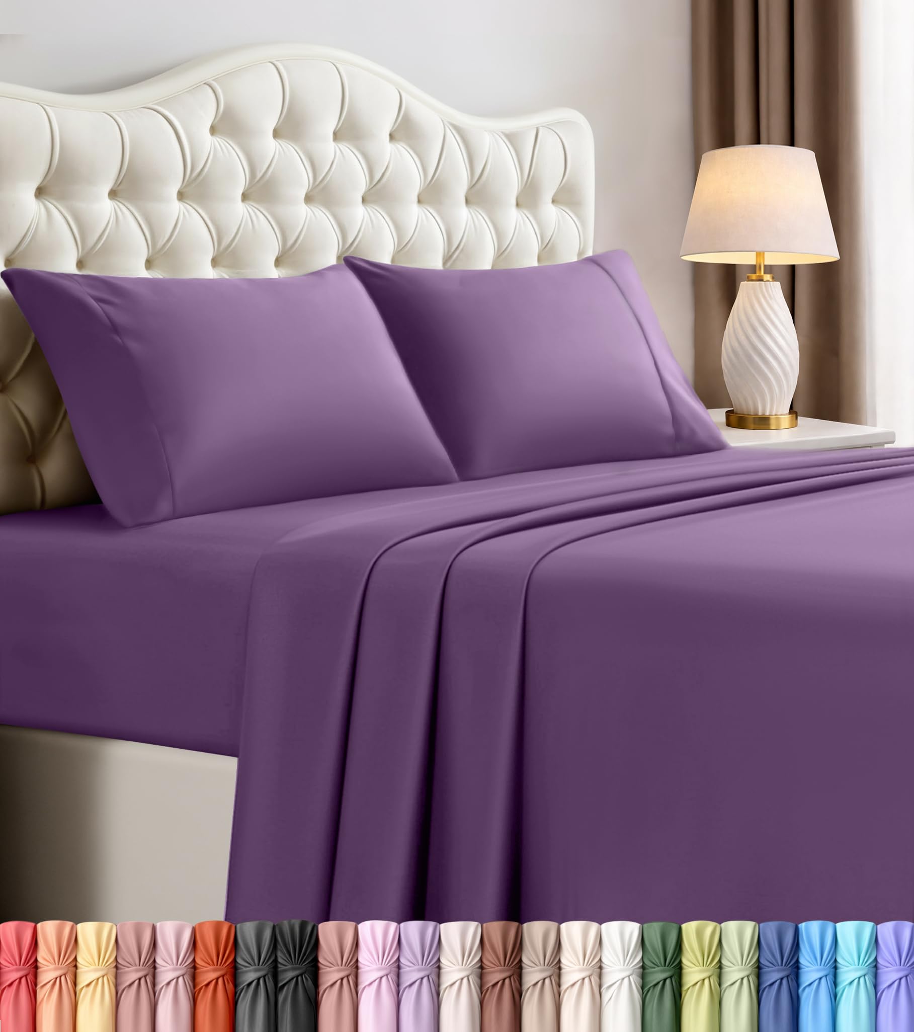Utopia Bedding queen flat sheet laid out showing full coverage and neat finish