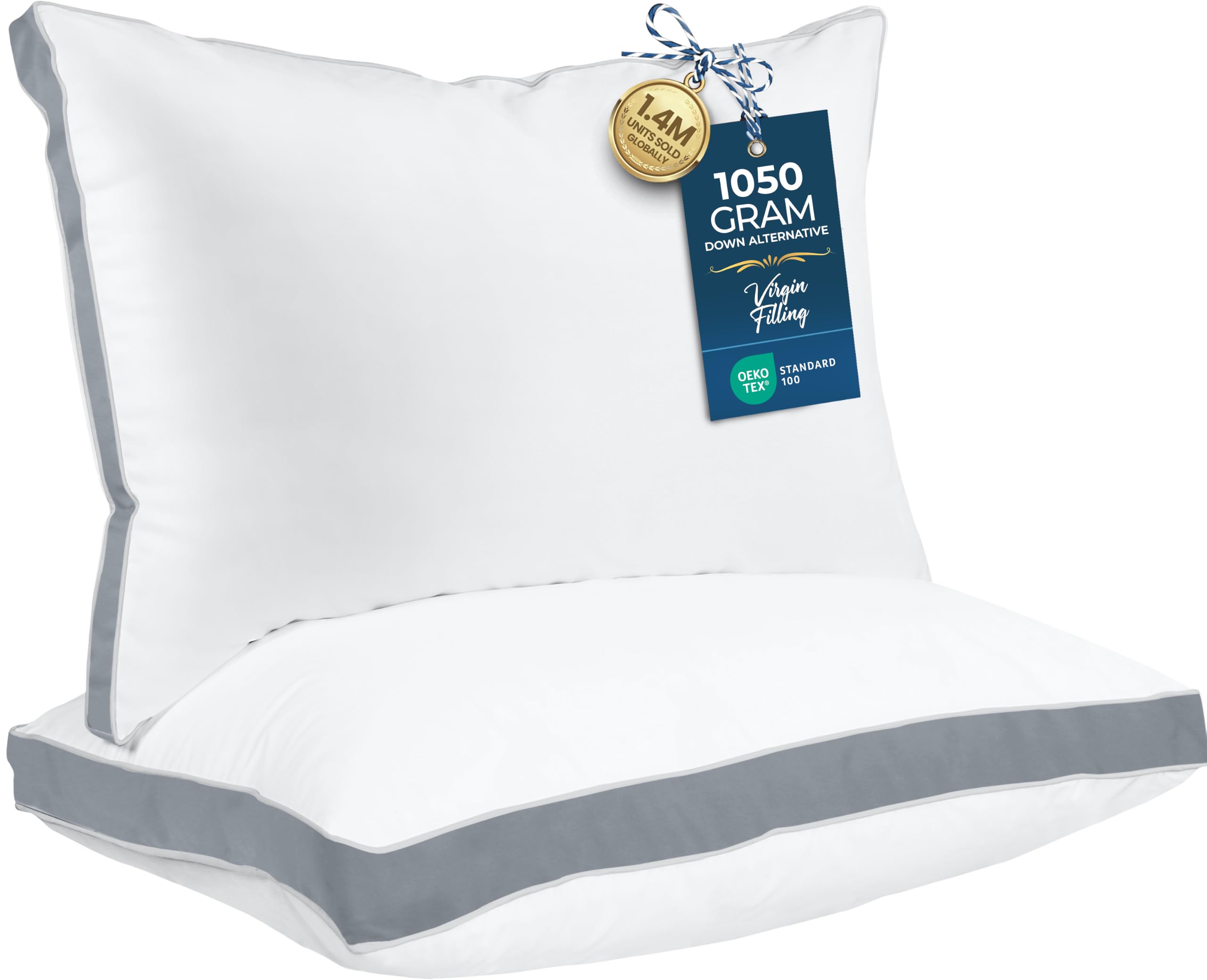 Utopia Bedding queen pillows front view shows hotel-style look and comfort