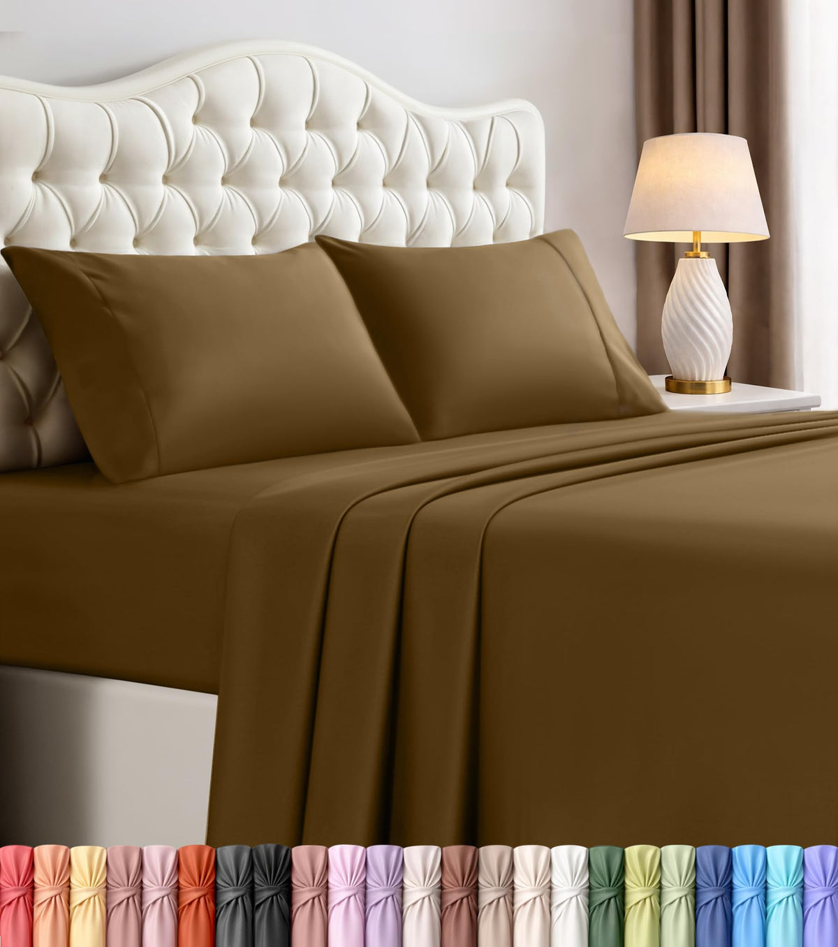 Utopia Bedding queen set front packaging showing included pieces and color benefit