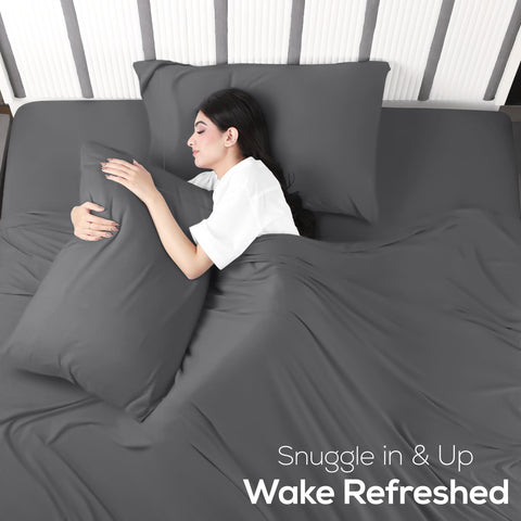 Utopia Bedding fitted sheet on twin mattress demonstrating fit and stretch benefit