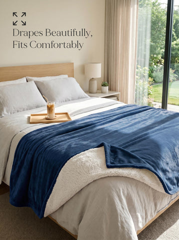 Utopia Bedding Sherpa close-up highlighting plush backing and extra warmth benefit