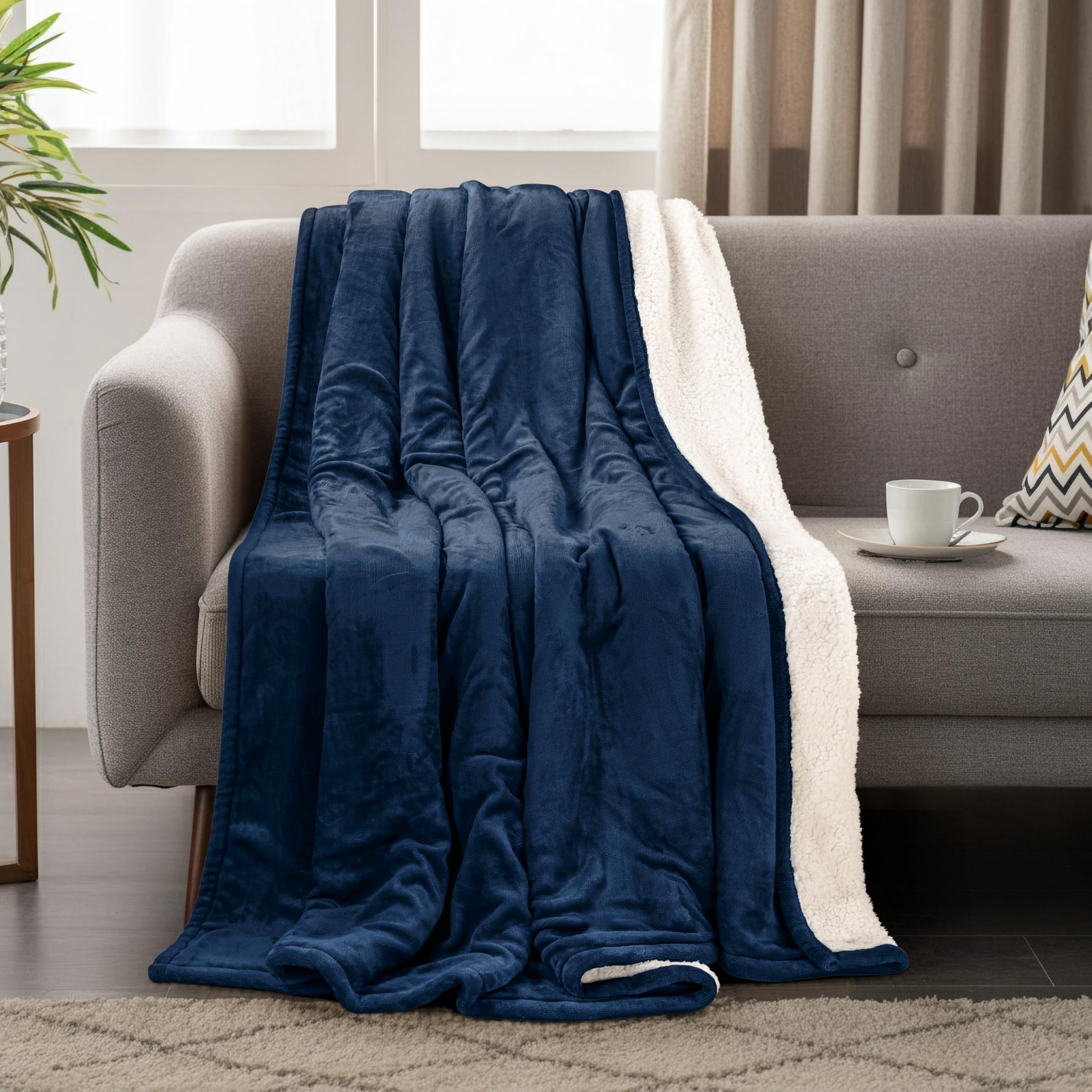 Utopia Bedding on a couch with a reader highlighting comfort and style