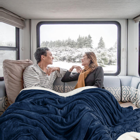 Utopia Bedding rolled in a backpack ready for camping or travel