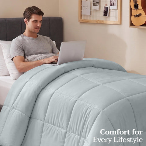 Utopia Bedding siliconized fiberfill texture closeup highlighting soft loft