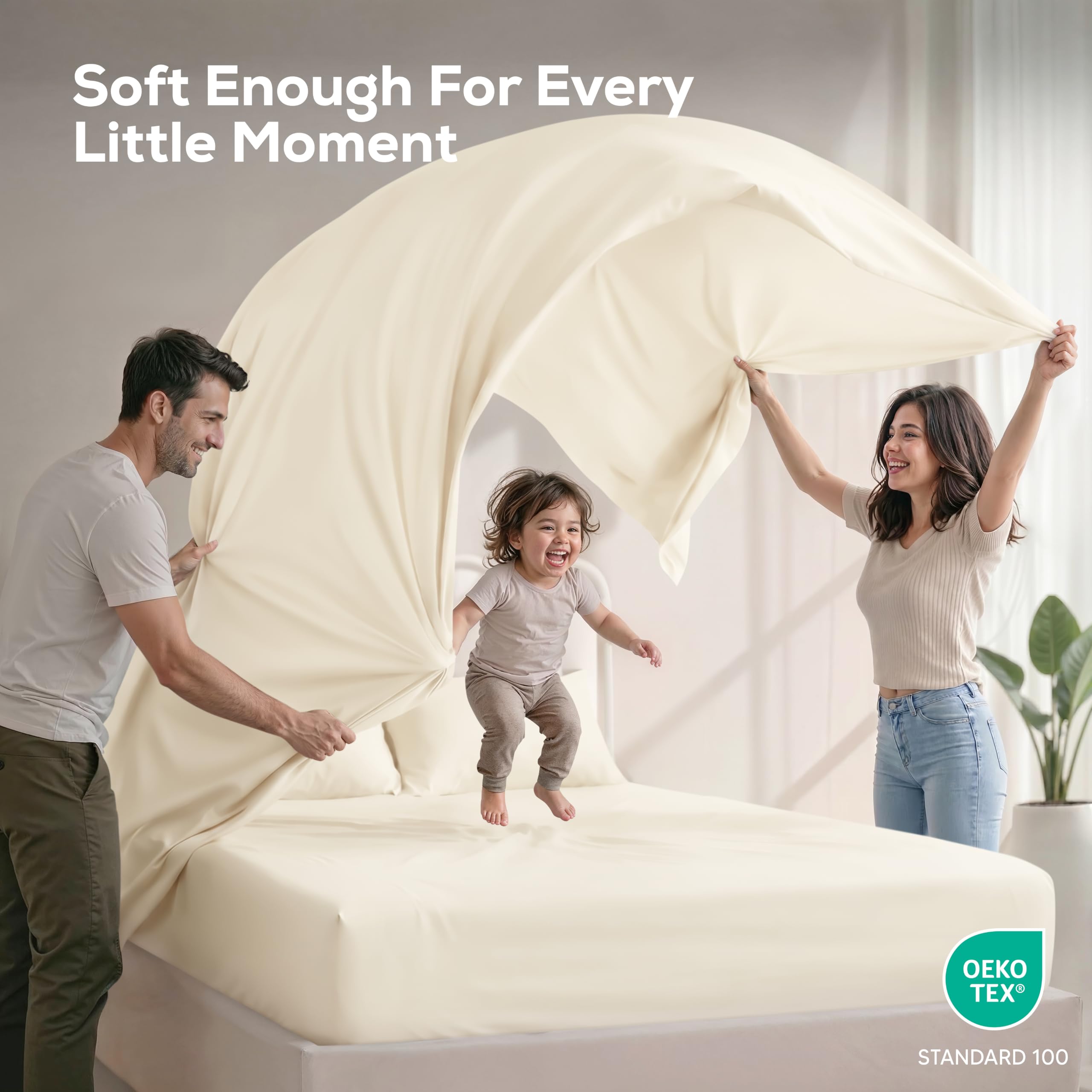 Utopia Bedding sheets on a king mattress showing correct 16-inch pocket fit benefit