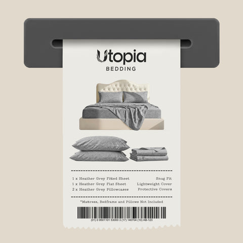 Utopia Bedding fitted sheet on mattress showing depth comparison and snug hold benefit
