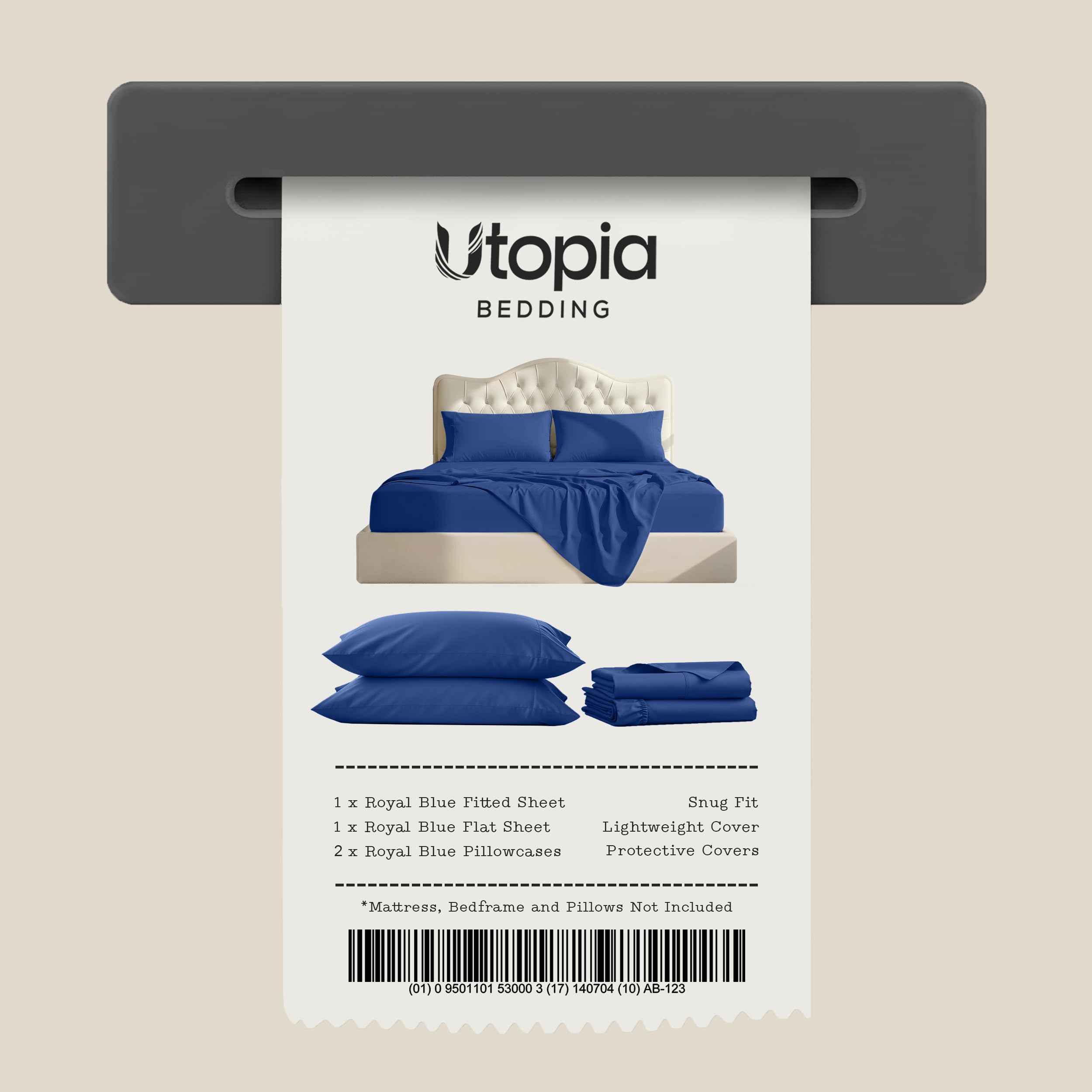 Utopia Bedding fitted sheet on mattress showing scale and proper fit