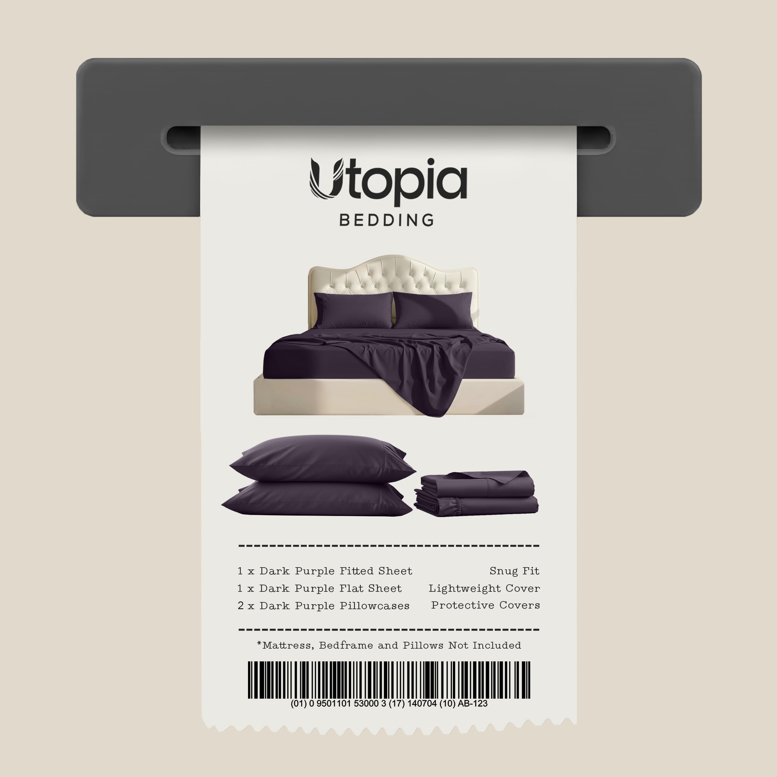 Utopia Bedding size comparison on mattress illustrating fit for up to 16 inch benefit