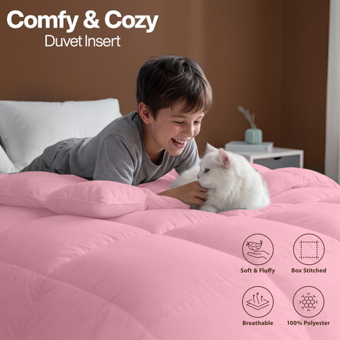 Utopia Bedding size comparison illustrating 88x88 inch fit on a queen mattress