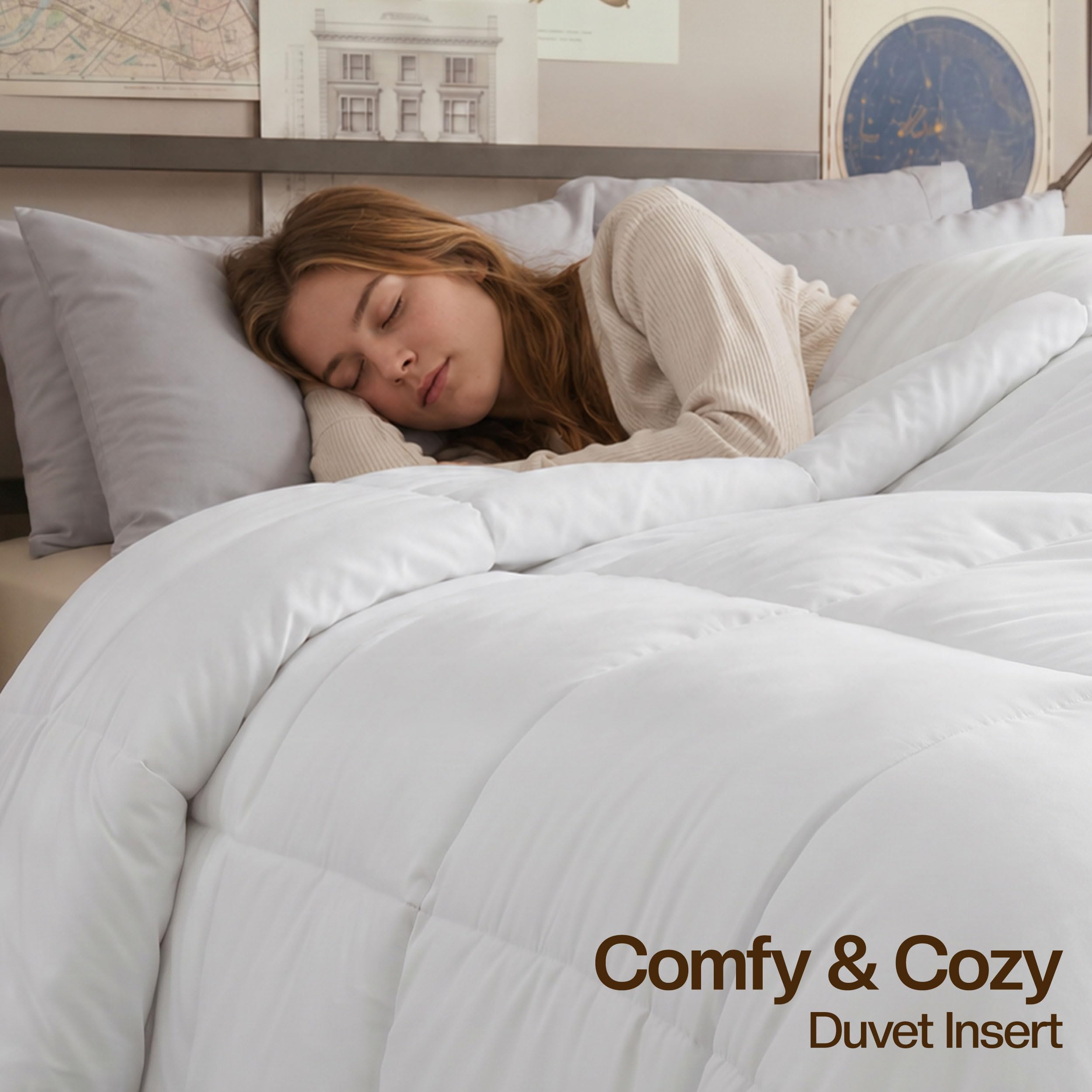 Utopia Bedding next to Twin XL mattress demonstrates correct size and fit