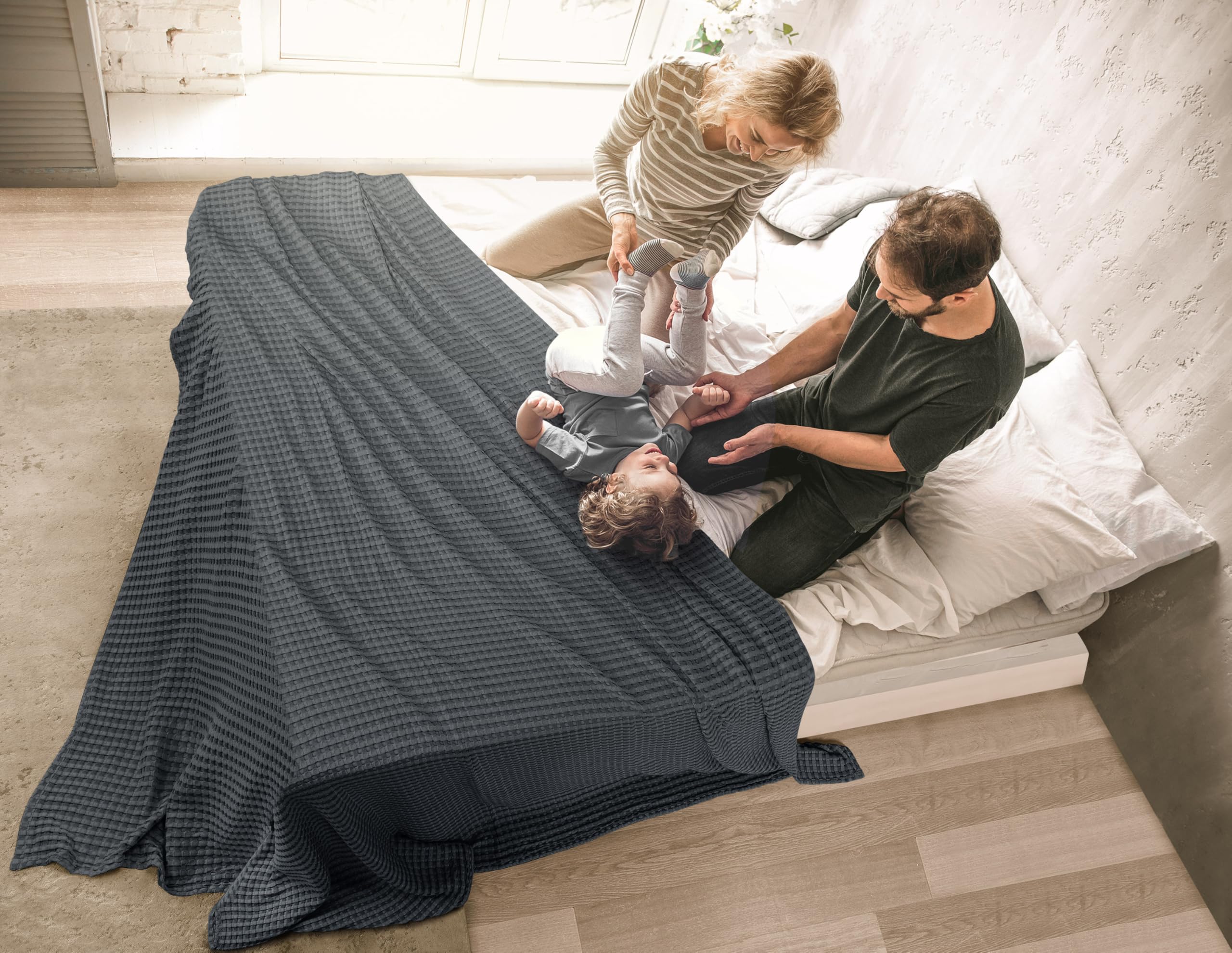 Utopia Bedding next to pillow for size scale and full-bed coverage