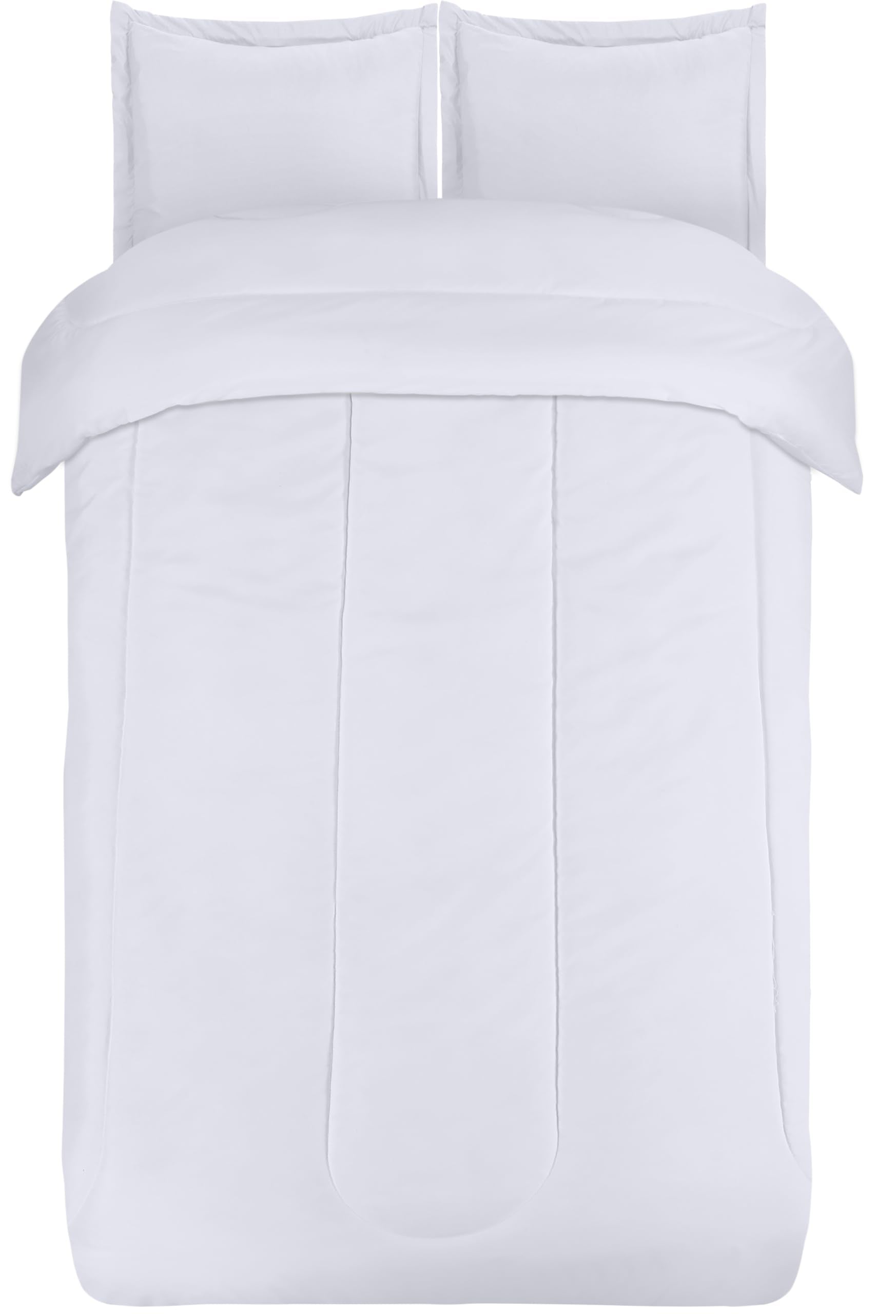 Utopia Bedding on a twin mattress for scale showing full coverage benefit
