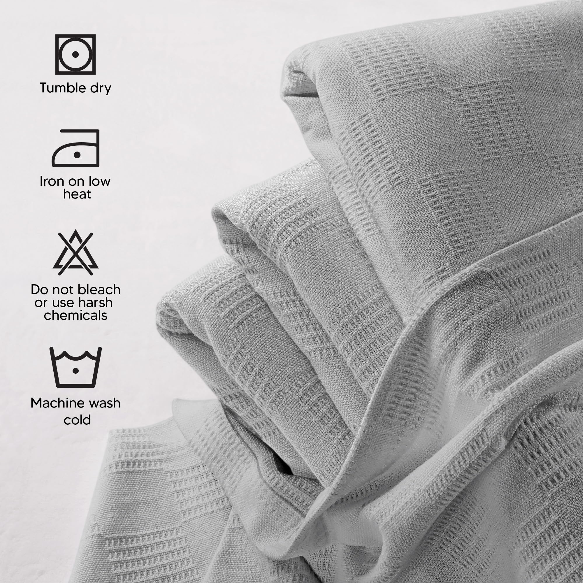 Utopia Bedding waffle-square detail showing weave and airflow benefits