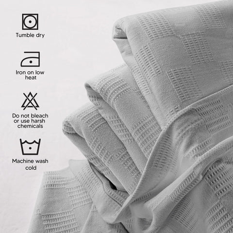 Utopia Bedding waffle-square detail showing weave and airflow benefits