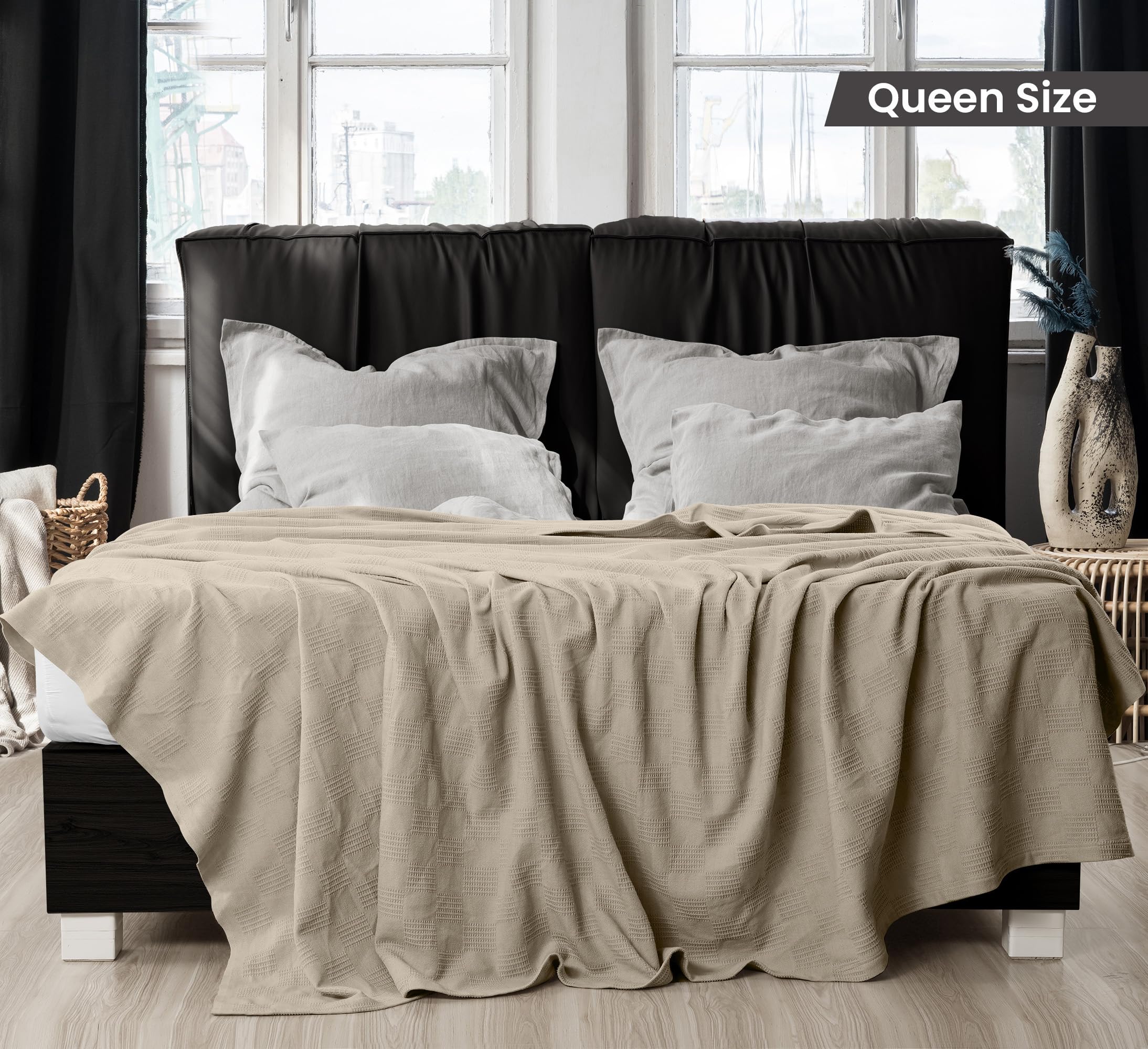 Utopia Bedding close-up of dobby waffle weave highlighting texture and breathable comfort