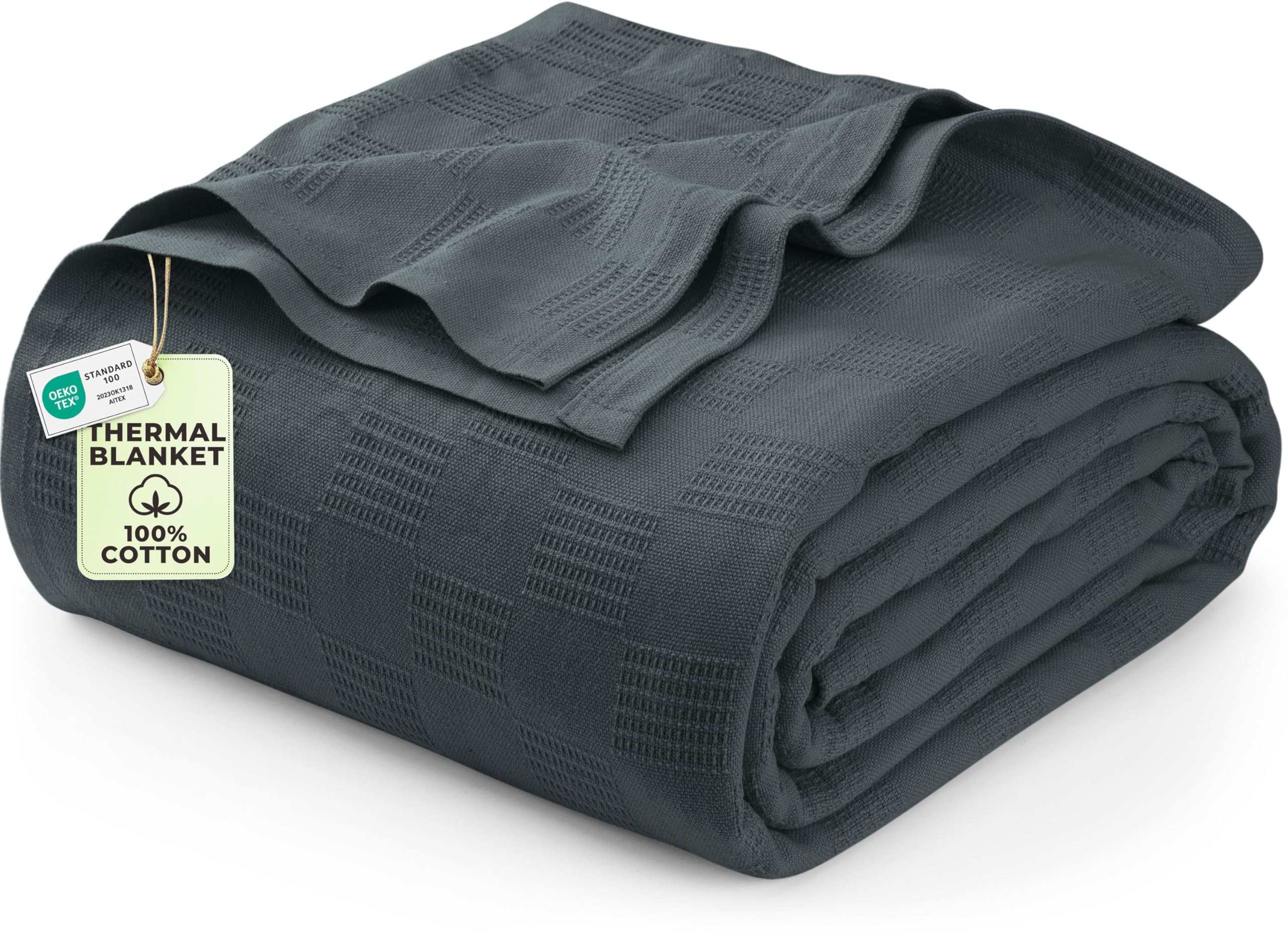 Utopia Bedding front view of smoke gray king blanket showing full coverage benefit