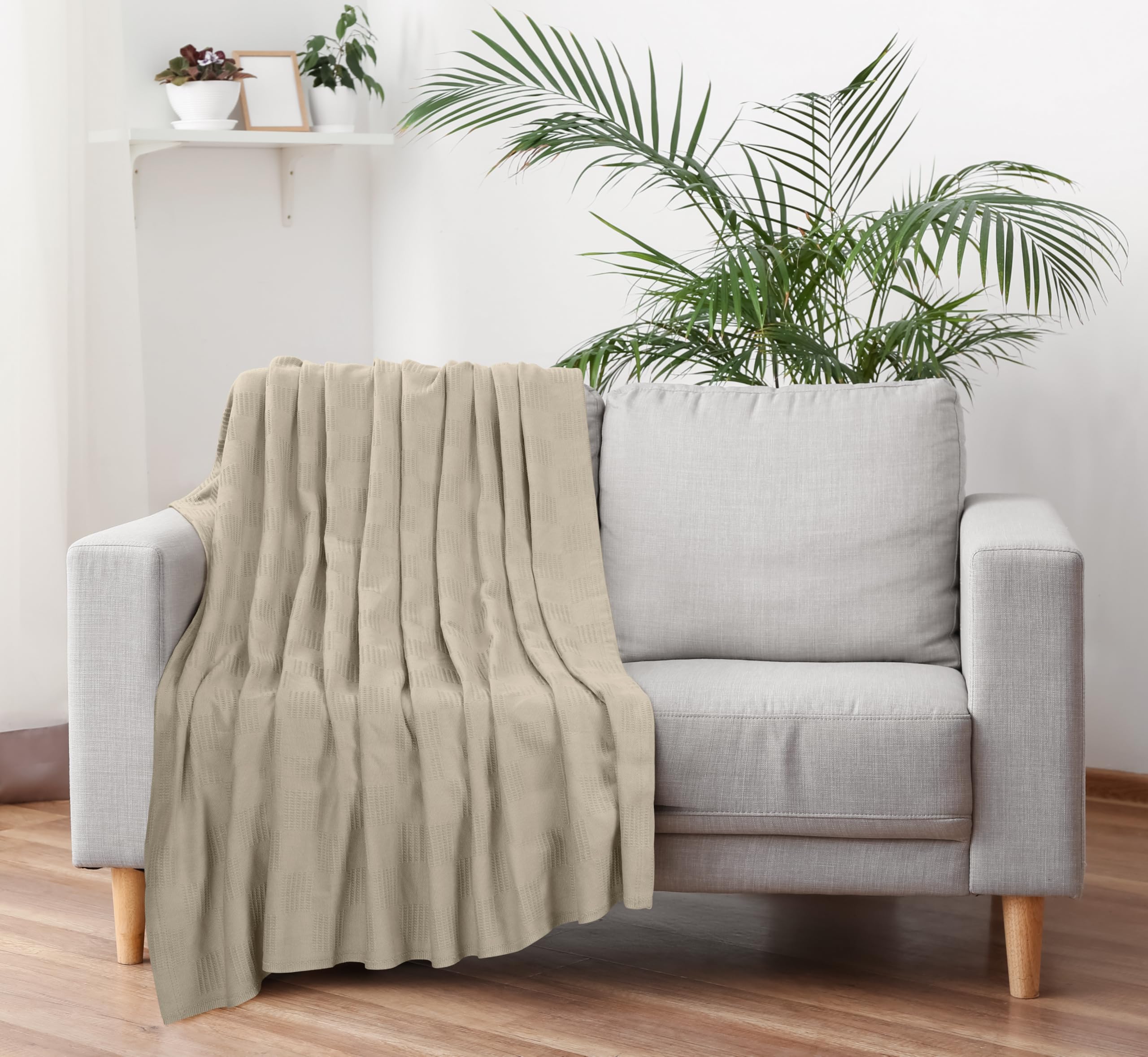 Utopia Bedding with measuring tape showing 90x90 size and generous overhang advantage