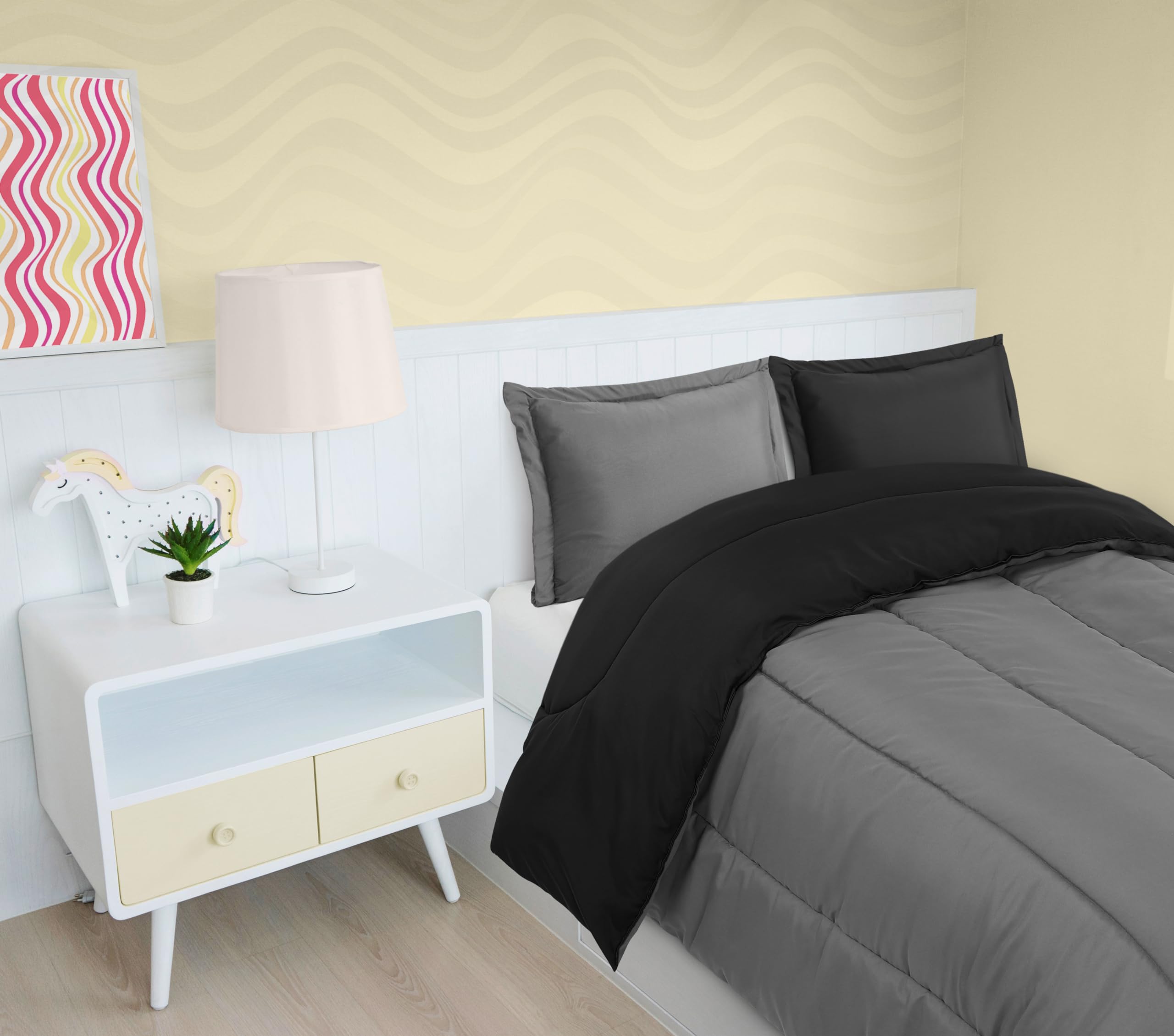 Utopia Bedding styled twin bed in kids room demonstrating finished, tidy appearance