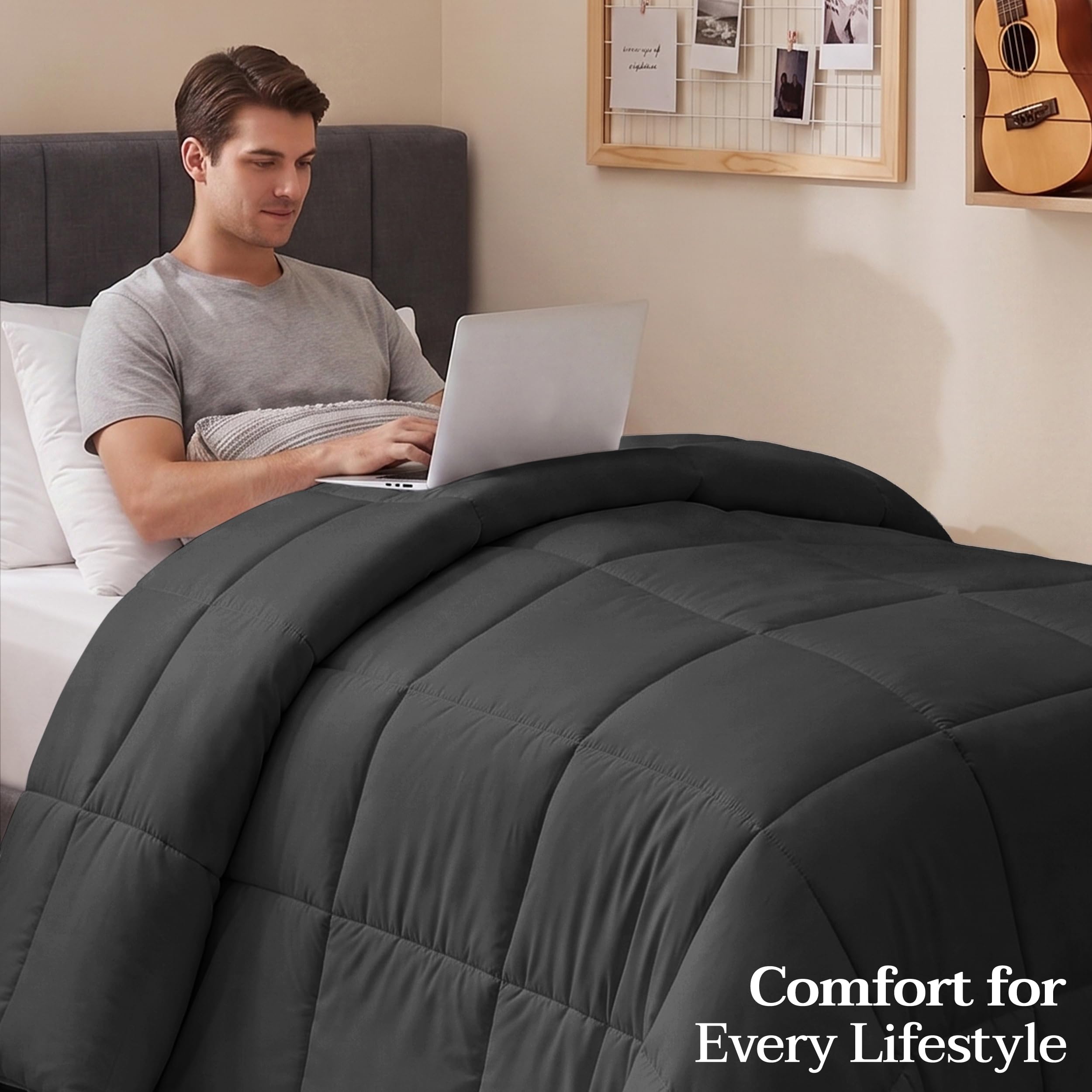 Utopia Bedding corner tabs close-up showing secure attachment to duvet covers and reduced shifting
