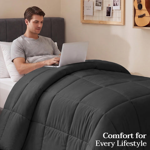Utopia Bedding corner tabs close-up showing secure attachment to duvet covers and reduced shifting