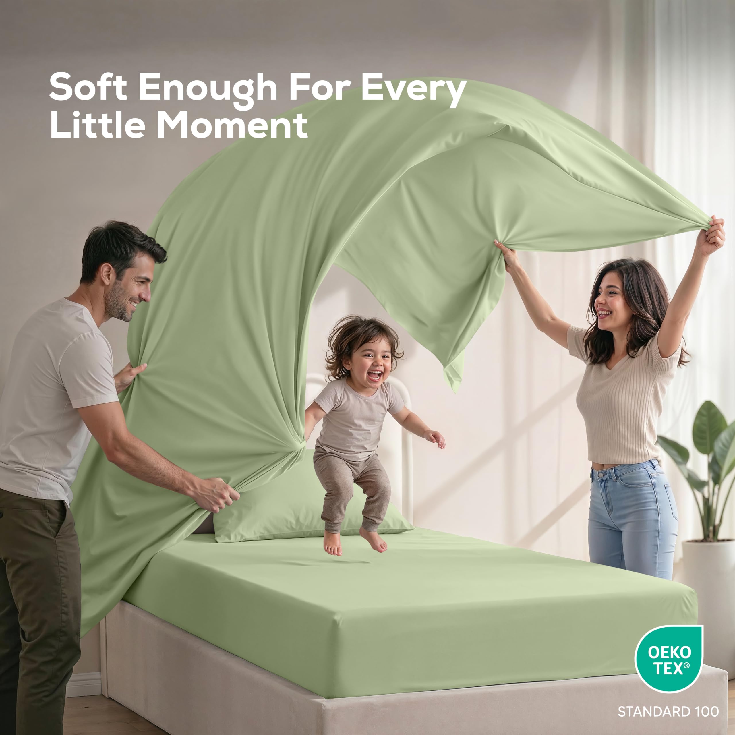 Utopia Bedding fitted sheet on 16-inch mattress illustrating snug fit and no slipping