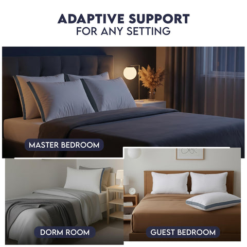 Utopia Bedding two pillows stacked in lifestyle scene offering coordinated bedroom style