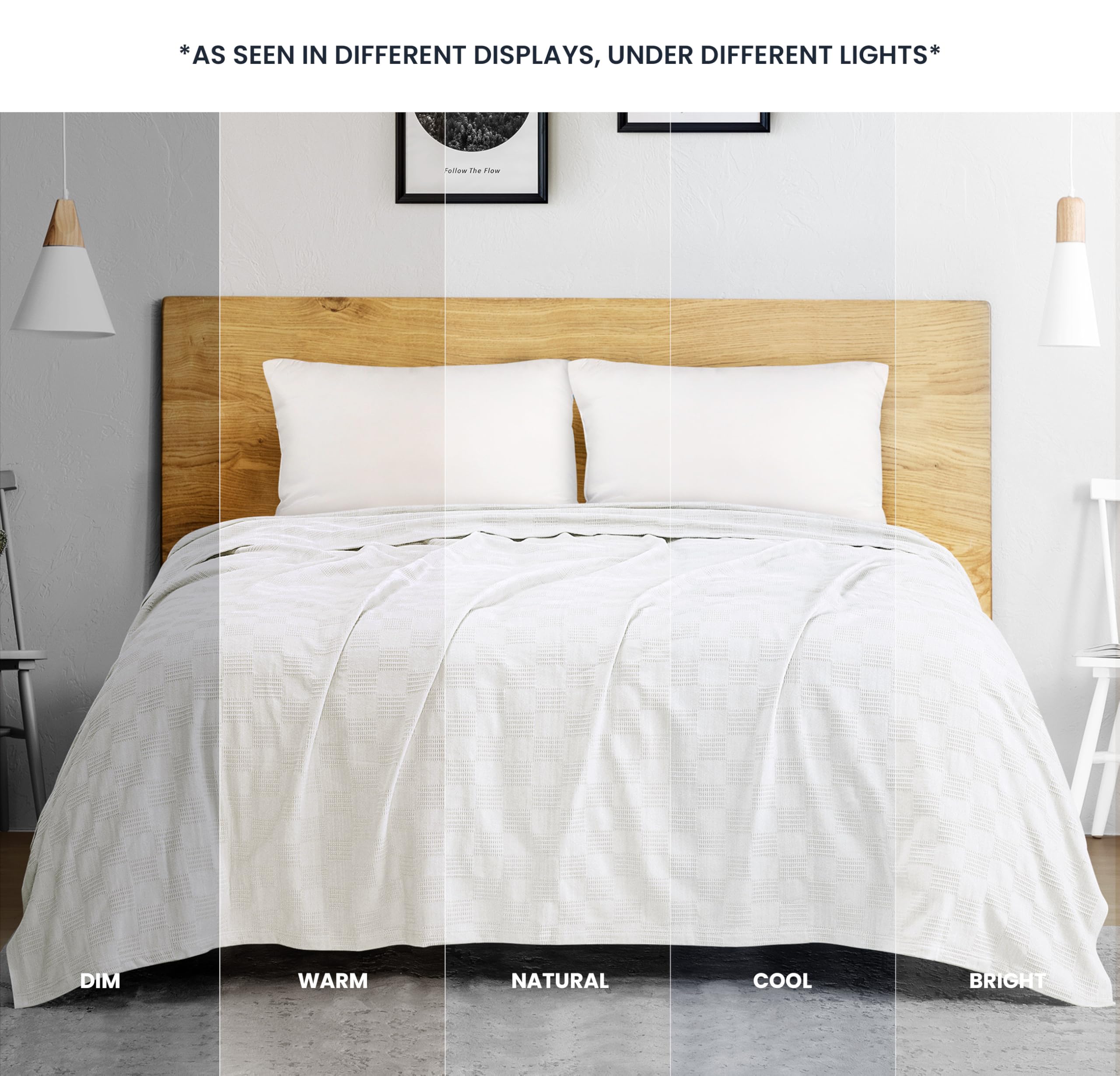 Utopia Bedding waffle pattern detail showing breathable thermal pockets