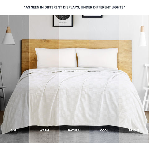 Utopia Bedding waffle pattern detail showing breathable thermal pockets