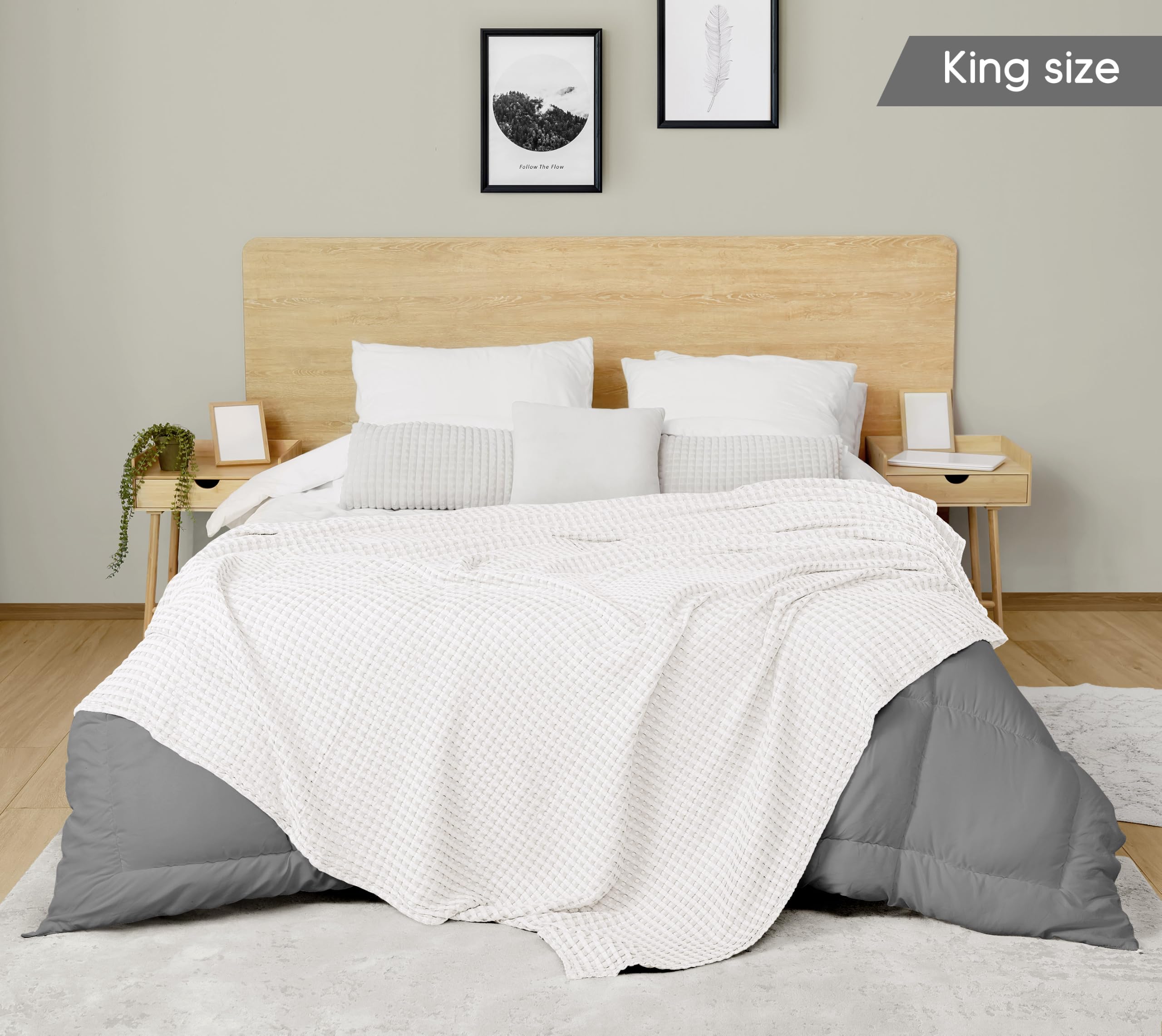 Utopia Bedding close-up of waffle weave texture highlighting breathable softness