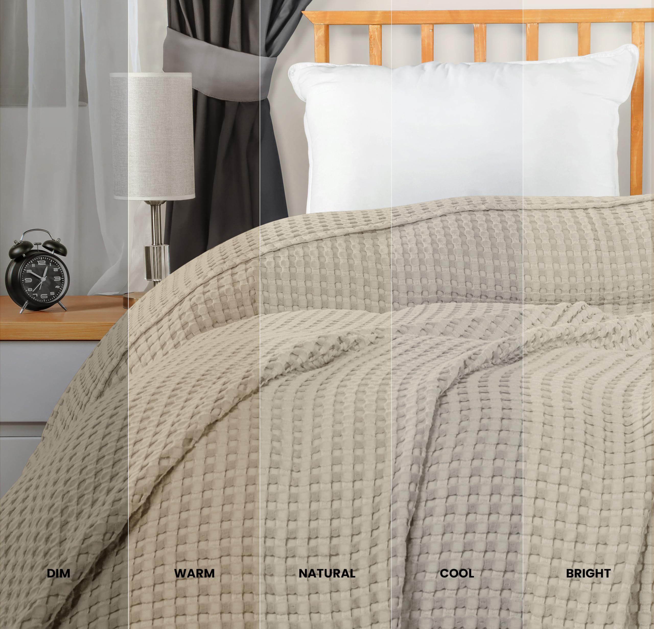Utopia Bedding waffle weave close-up showing airy texture and breathable comfort