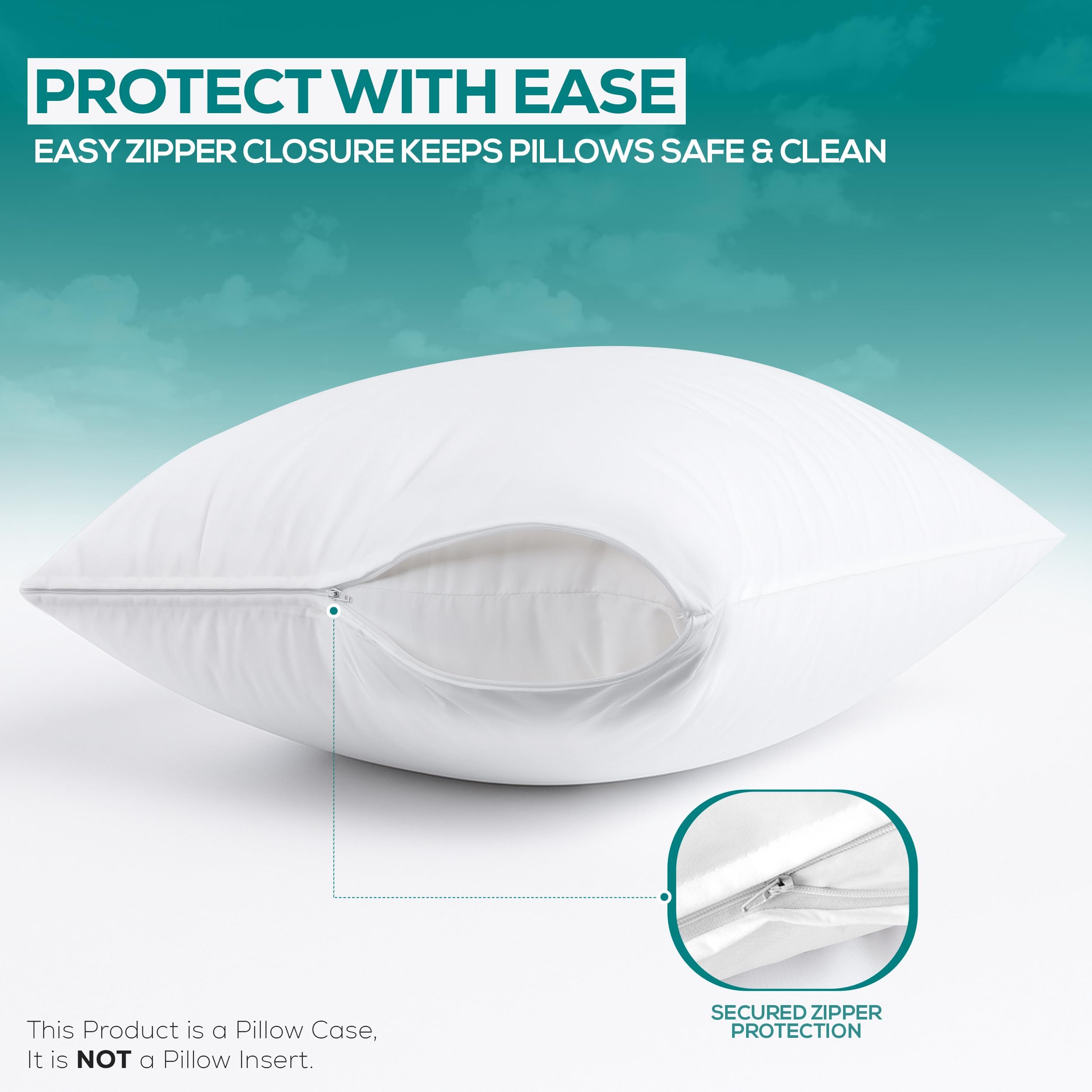 Utopia Bedding folded protector showing TPU waterproof lining for spill protection
