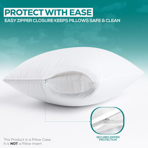Utopia Bedding folded protector showing TPU waterproof lining for spill protection