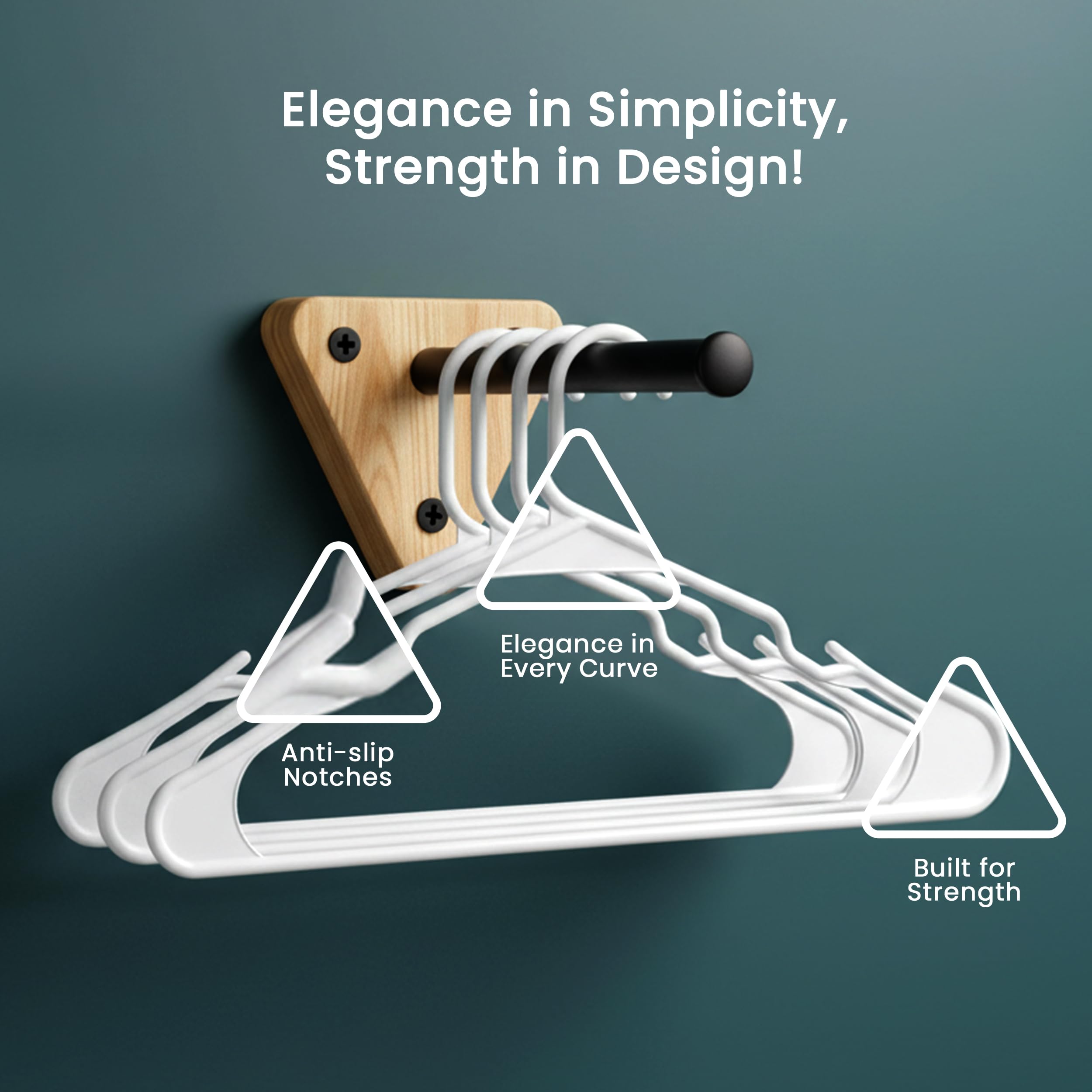 Utopia Home closet lined with uniform hangers for organized wardrobe access