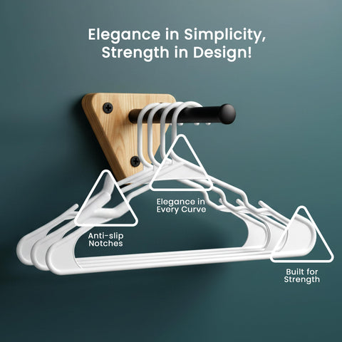 Utopia Home closet lined with uniform hangers for organized wardrobe access