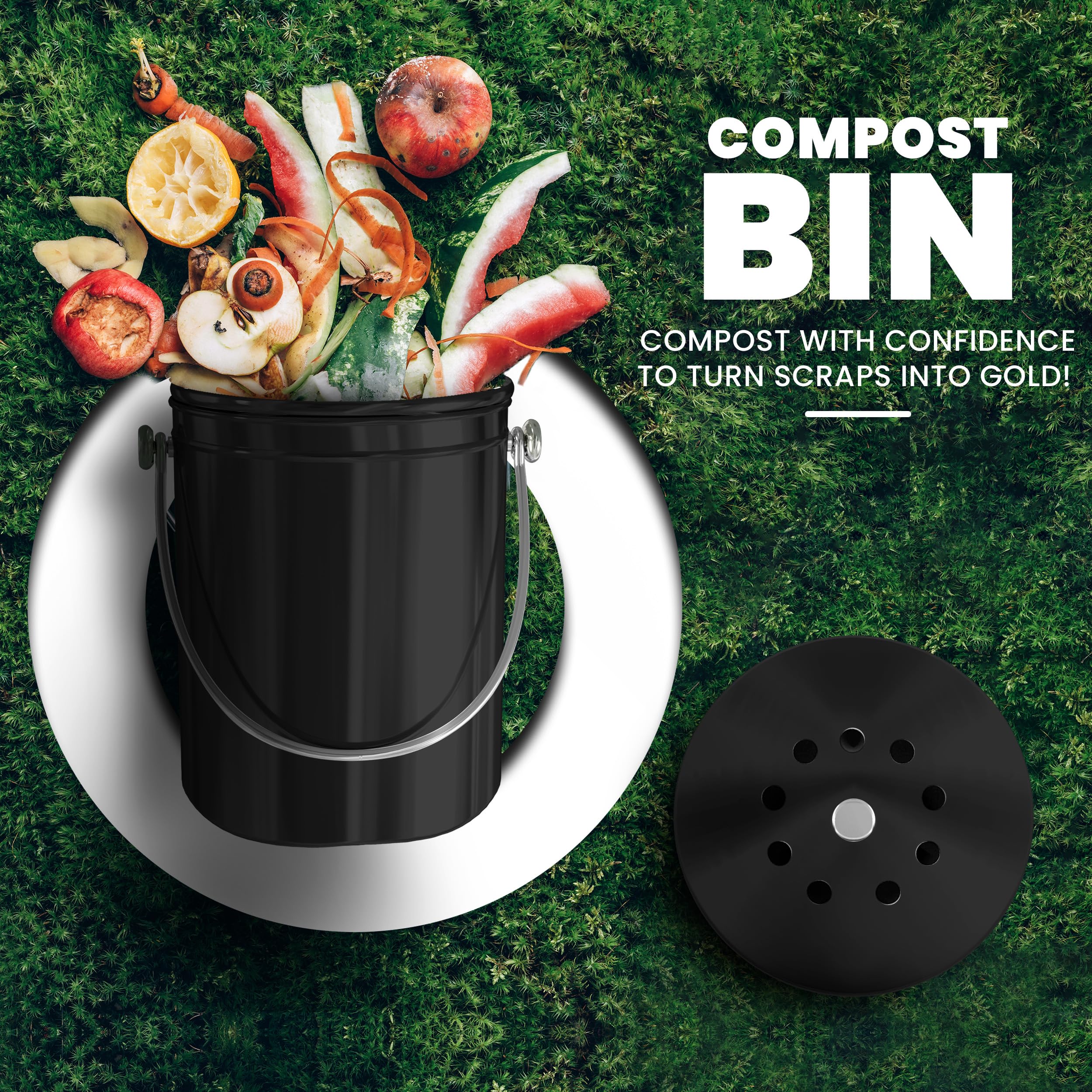 Utopia Kitchen side profile displaying compact lid and space-saving benefit