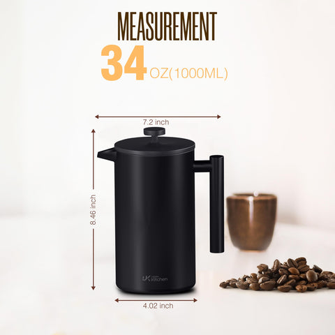 Utopia Kitchen French press on breakfast table showing reliable brewing for gatherings