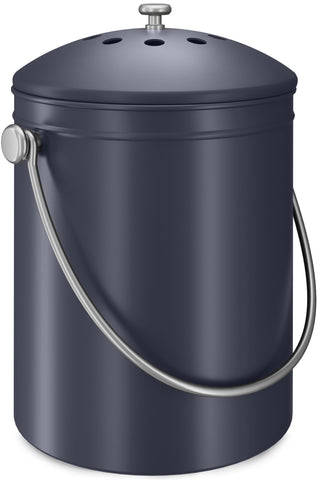 Utopia Kitchen front view grey countertop bin shows compact storage benefit