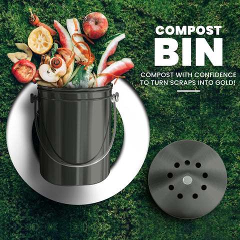 Utopia Kitchen lid with charcoal filter highlighting odor control benefit
