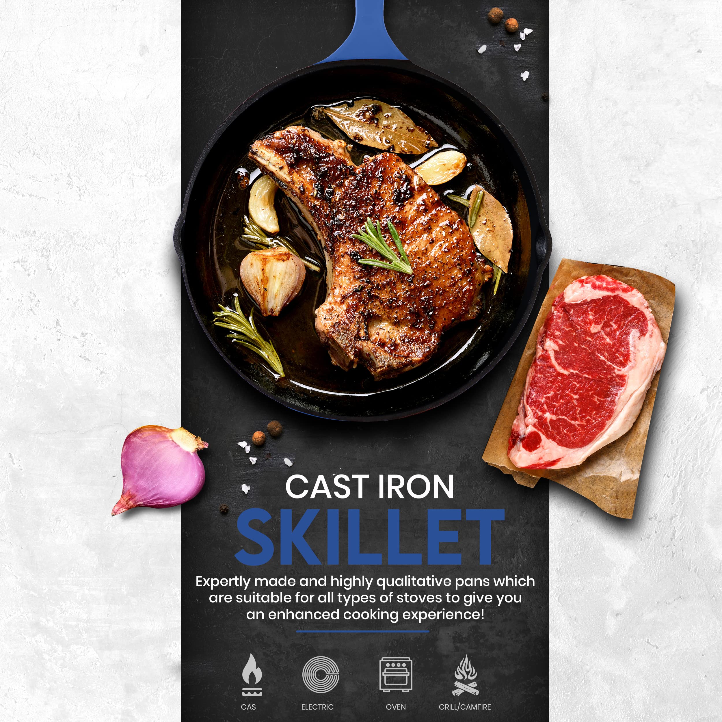 Utopia Kitchen skillet in oven illustrating oven-safe versatility and even baking