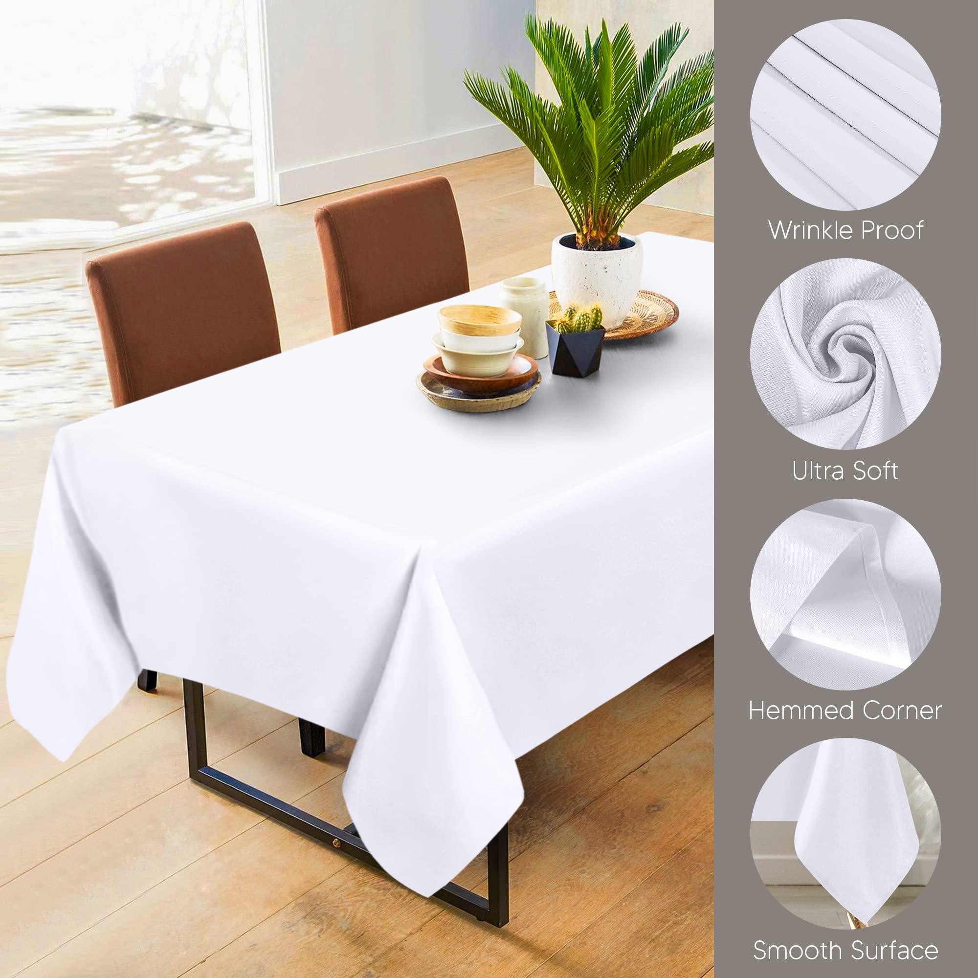 Utopia Kitchen tablecloth in use at a dining table, creates an elegant meal setting
