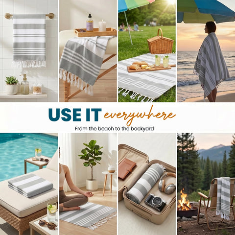 Utopia Towels draped across chairs to show true 40x72 inch scale