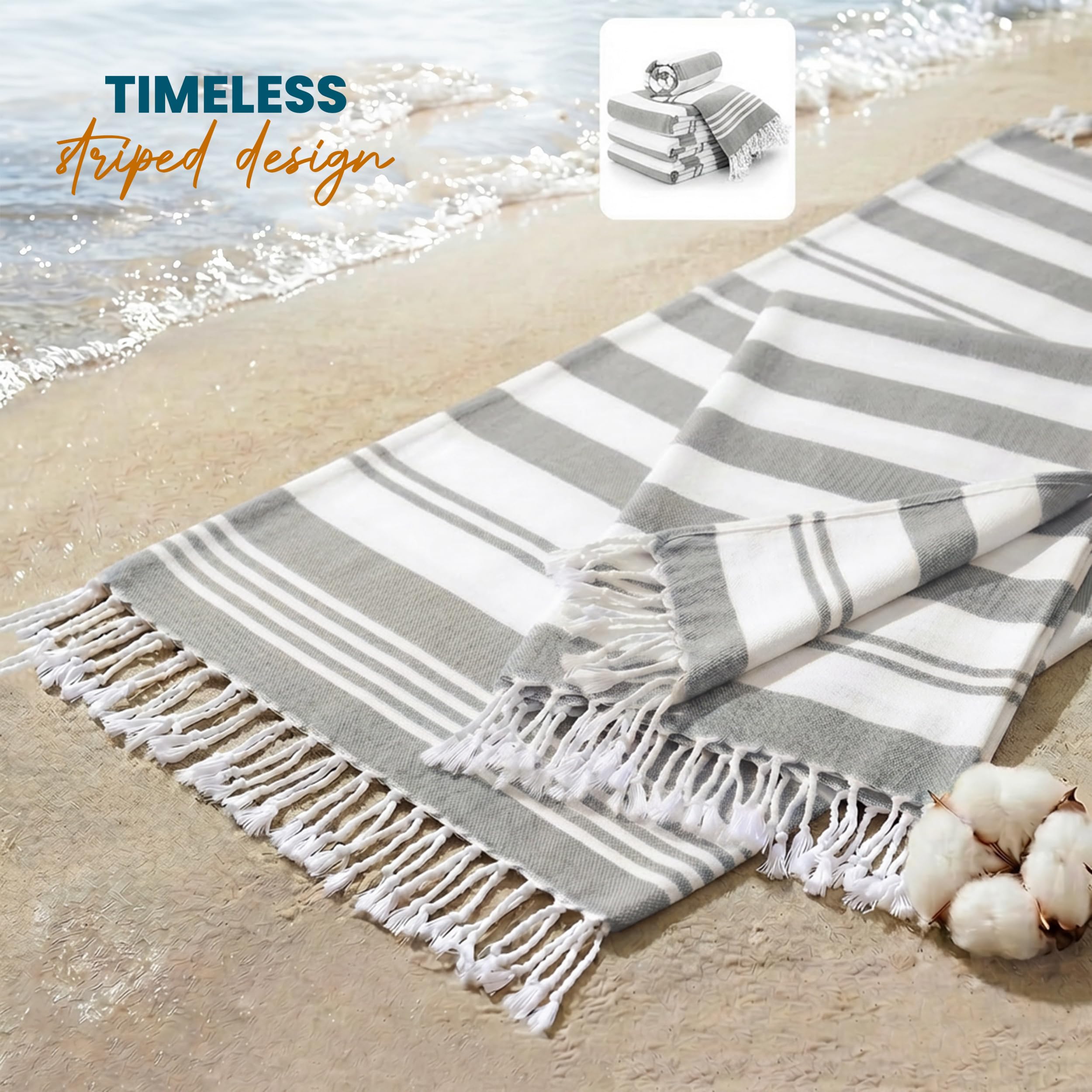 Utopia Towels styled poolside with accessories for a clean modern look