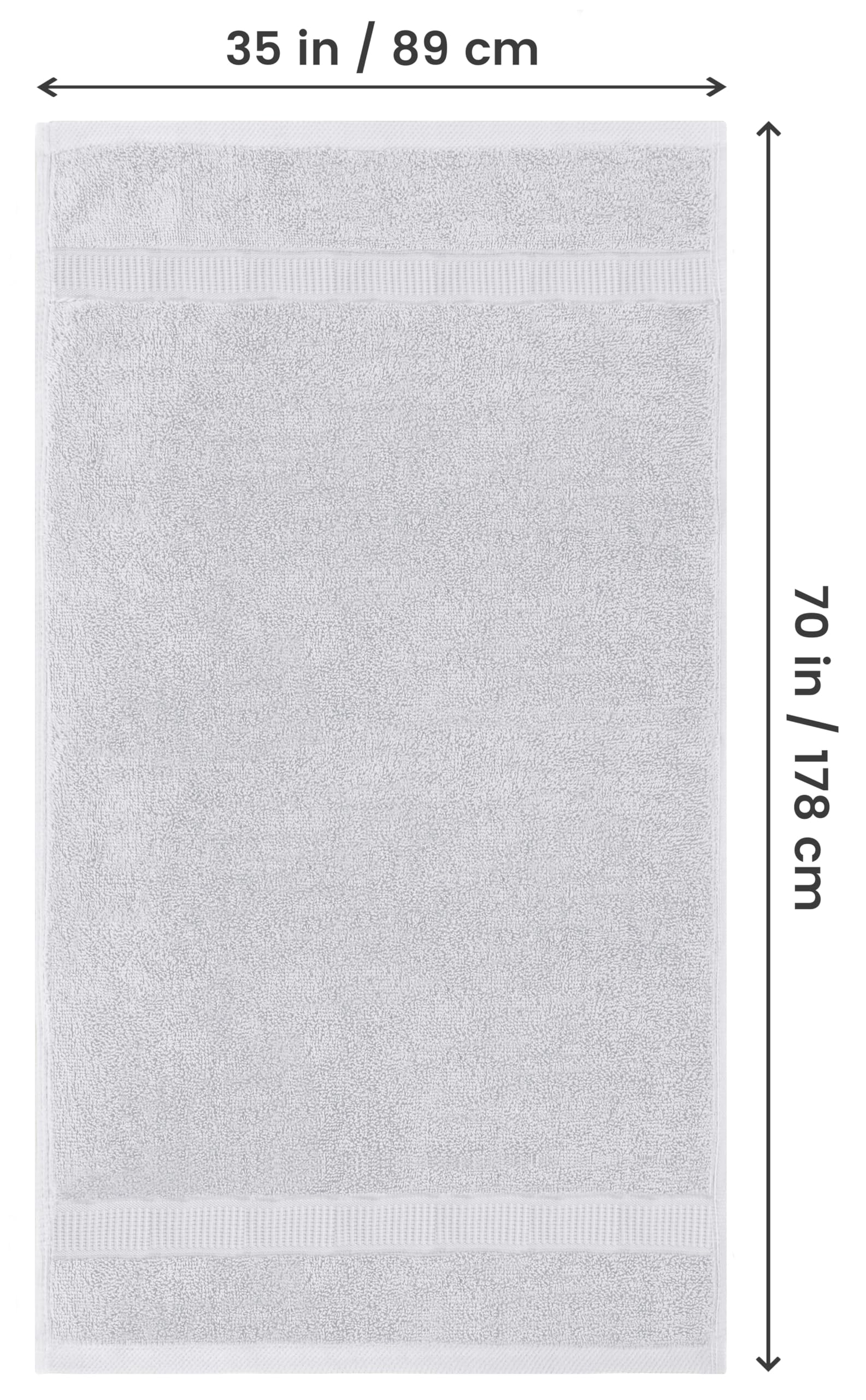 Utopia Towels full spread on floor showing 35x70 inch oversized coverage