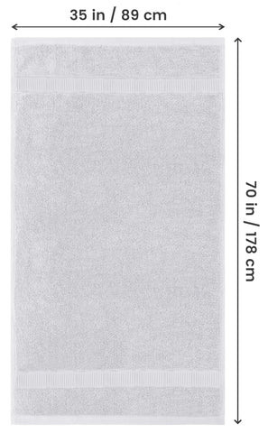 Utopia Towels full spread on floor showing 35x70 inch oversized coverage