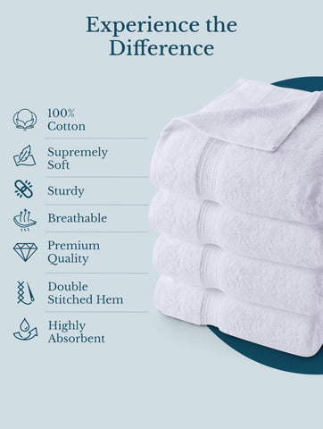 Utopia Towels brand label and edge stitching displaying reinforced seams for durability