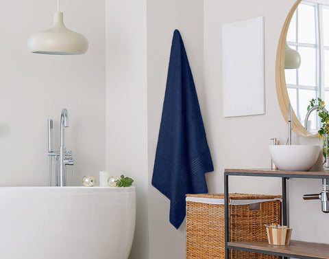 Utopia Towels poolside lounge navy showing quick-dry and leisure use