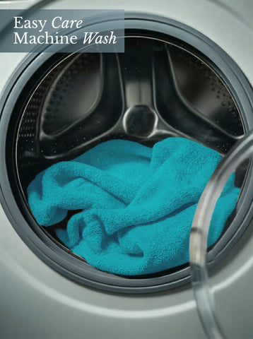 Utopia Towels laundry care label close-up showing machine-wash friendly guidance
